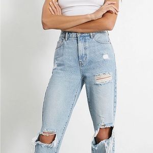 PacSun Eco Light Blue Distressed Mom Jeans